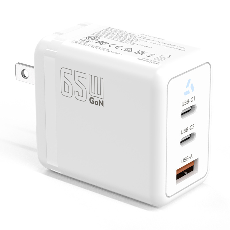 Picture of 65W US standard gallium nitride charger head US standard ETL certified PD fast mobile phone charging head laptop GaN65W